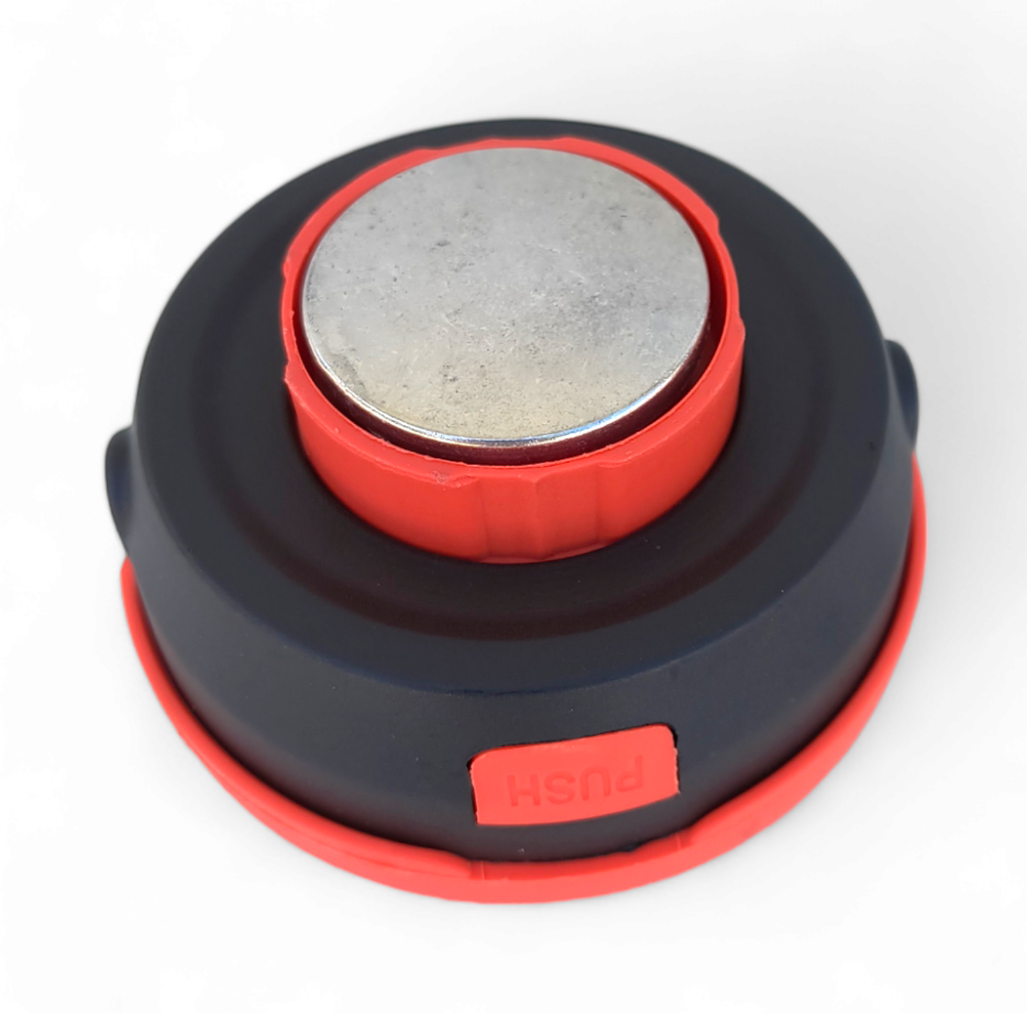 Cap motocoasa buton metal gri+portocaliu MX144