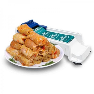 SET Razatoare manuala pentru legume Tabletop Drum Grater, 3 lame interschimbabile + Aparat Dolmer pentru rulat sarmale si rulouri de carne