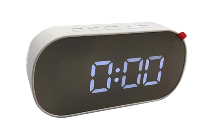 Ceas electronic A118 de masa design modern afisaj LCD alb