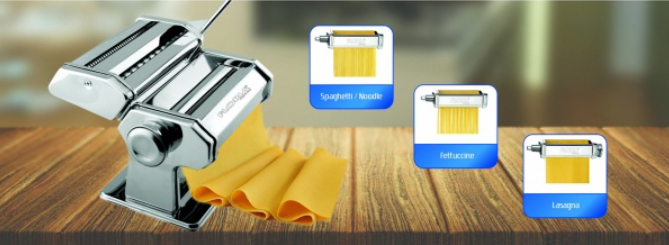 Aparat pentru paste Floria ZLN-1129 ,9 posibilitati de reglare a grosimii, Otel inoxidabil, Accesoriu fixare de masa