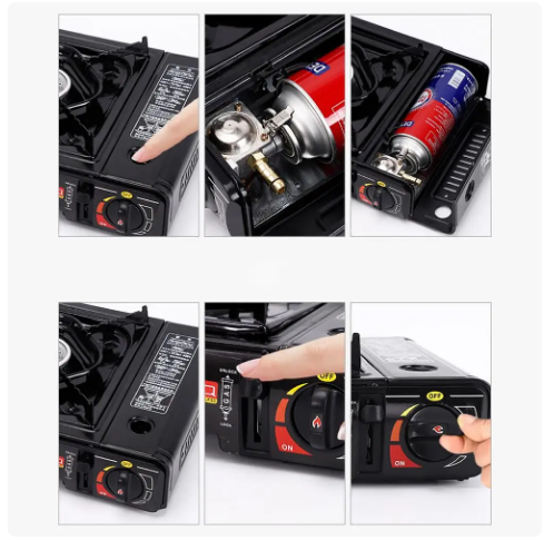 Aragaz Camping Portabil cu dubla alimentare butelie spray sau gaz