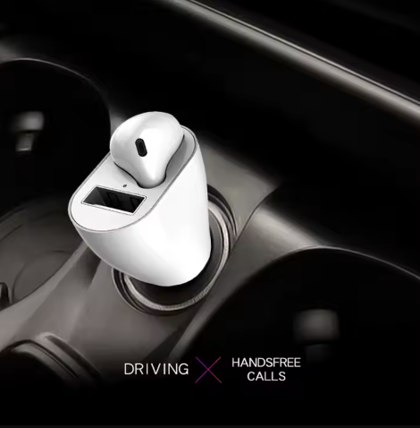 Set 2 in 1 Incarcator auto cu Casca bluetooth