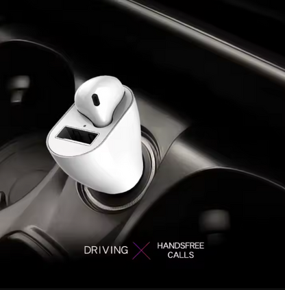 Set 2 in 1 Incarcator auto cu Casca bluetooth