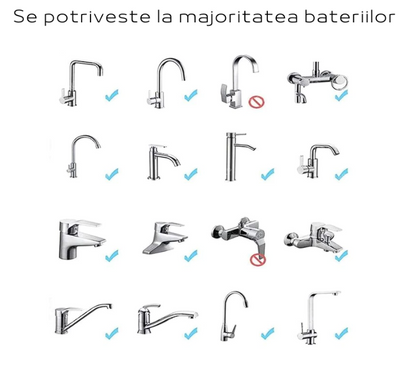 Extensie Robinet Rotativa 1080°, Moduri Multiple De Curgere A Apei, Argintiu