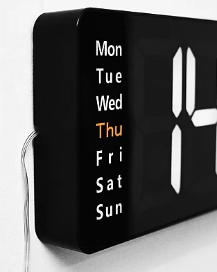 Ceas Digital de Perete RD AB6626 afisaj ALB Functie de Termometru Calendar Temporizator Alarma Dubla