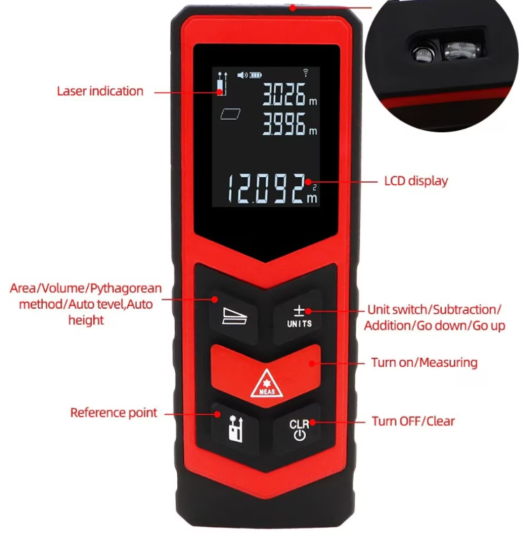 Dispozitiv de masurare a distantei cu laser digital