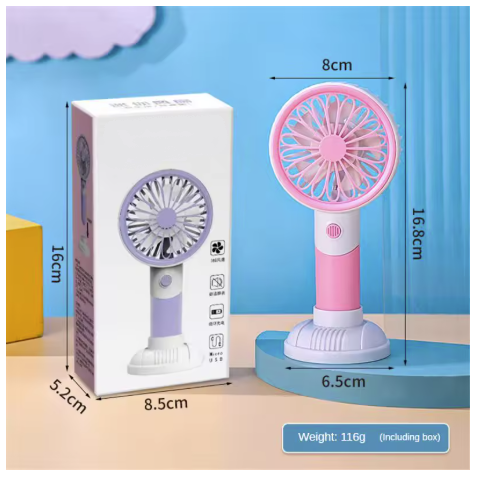 Mini ventilator de mână portabil, cu viteze reglabile, reîncărcabil