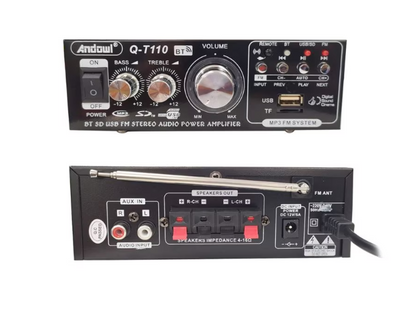 Amplificator Bass Profesional Andowl Q T110 Tip Statie cu Bluetooth Negru