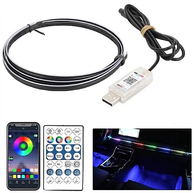 Banda acrilica Symphony 120 cm, lumina ambientala auto RGB, alimentare USB