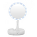 Oglinda cu 2 fete, rotunda pentru machiaj cu iluminare LED, Pliabila, 25 cm, Efect de lupa