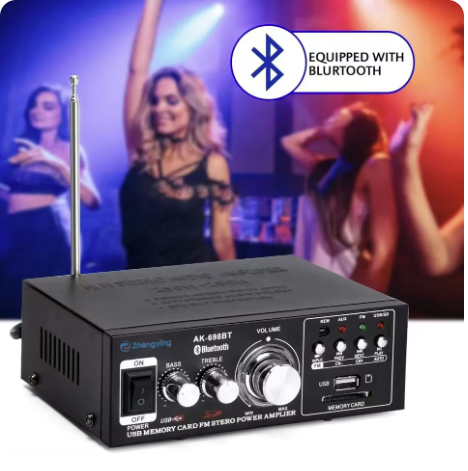 Amplificator Bass Profesional Andowl Q T110 Tip Statie cu Bluetooth Negru