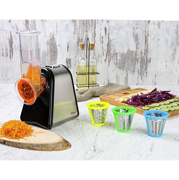 Razatoare si Feliator Zilan Fresh Putere 200W, 4 accesorii, Inox