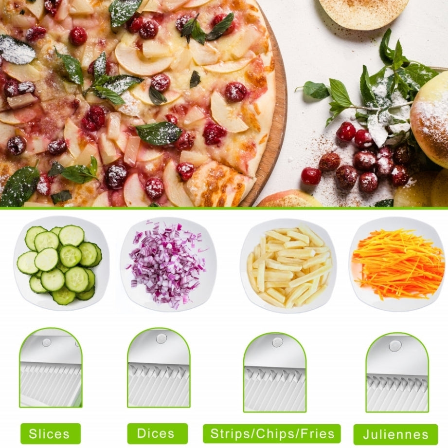Feliator de fructe si legume pliabil tip mandolina cu 4 functii