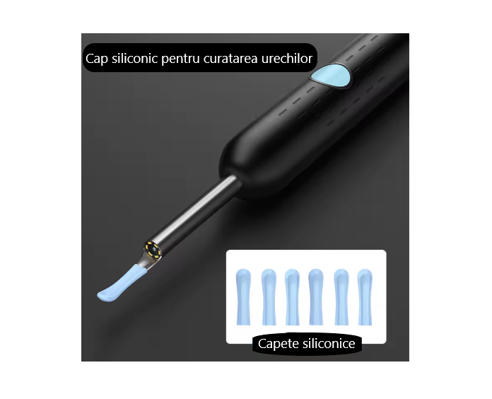 Aparat pentru curatarea urechilor Otoscop cu iluminare LED si camera incorporata