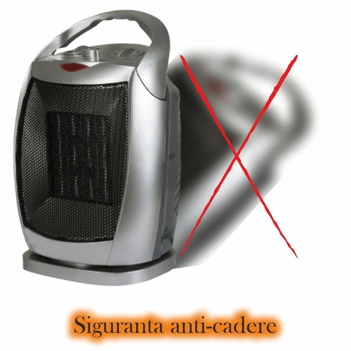 Aeroterma ceramica, Putere 1500W, 2 trepte de reglare temperatura+aer rece, Termostat reglabil,Rezistenta ceramica