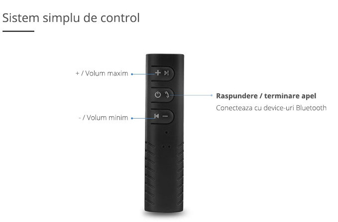 Bluetooth Wireless hands-free auto si audio cu mufa jack