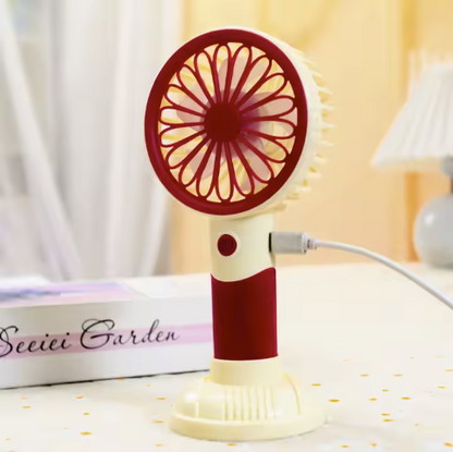 Mini ventilator de mână portabil, cu viteze reglabile, reîncărcabil