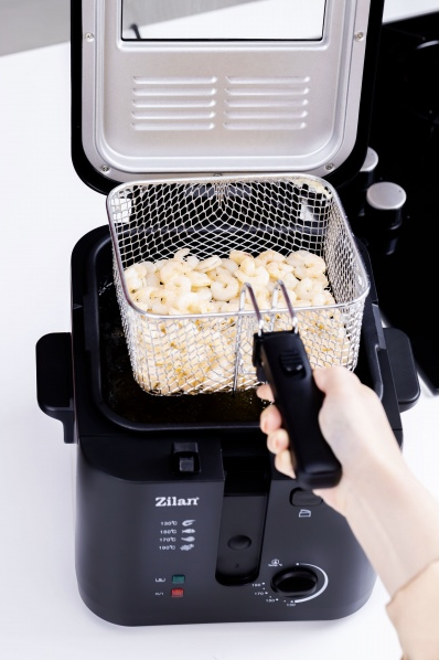 Friteuza Zilan ZLN-0010, 1600 W, 2.5 l, Termostat reglabil, Cuva detasabila, Inox