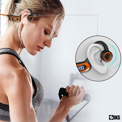 Casti cu Conductie Osoasa, Wireless, Ideale pentru Sport, Fitness, Alergare, Inot, Rezistente la Apa, Cu Microfon, Pliabile, Bluetooth 5.3, Incarcare USB