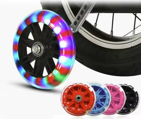 Roti ajutatoare cu led-uri, pentru bicicleta, 12-20 inch, albastru/negru