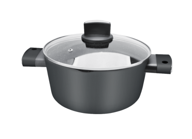 Set de oale Zilan ZLN0942 Negru, cu 9 piese, invelis din marmura si manere fine la atingere