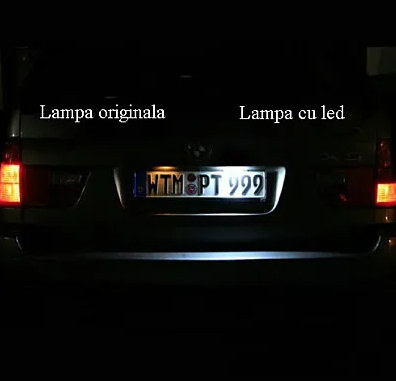 Set 2 lampi numar LED pentru BMW seria 1 3 5 F10 F11 E39 E60 E61 X1 E84 F48 X3 F25 X4 X5 X6 E90 E91