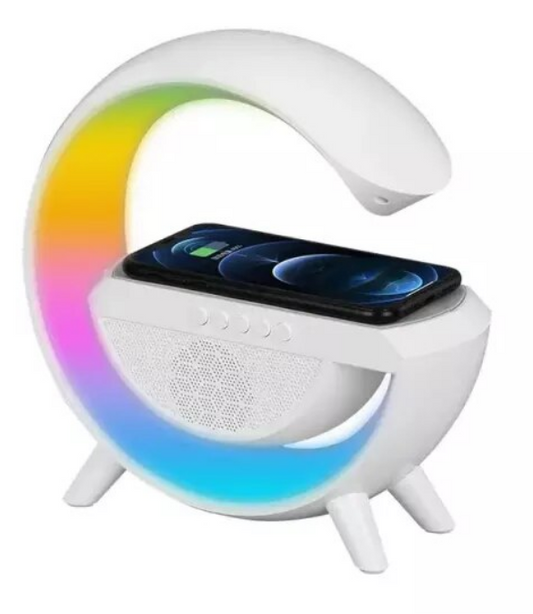 STATIE INCARCARE WIRELESS 3 IN 1 CU LAMPA RGB SI BOXA BLUETOOTH
