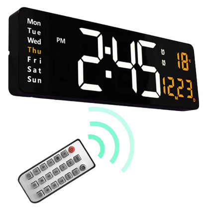 Ceas Digital de Perete RD AB6626 afisaj ALB Functie de Termometru Calendar Temporizator Alarma Dubla