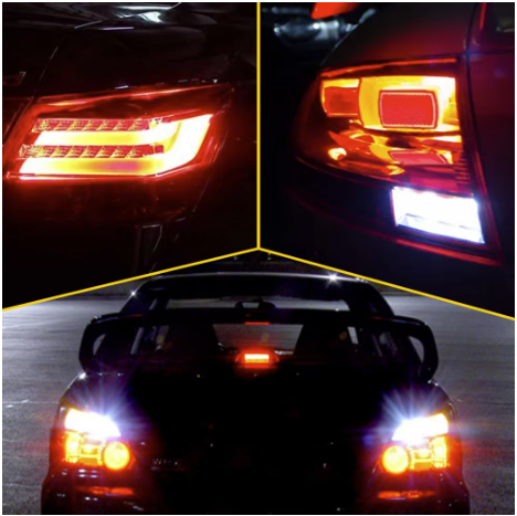 Set 2 Becuri LED Canbus 1156 Pozitie Galben BA15S P21W 144 LED-uri