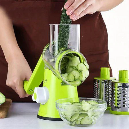 SET Razatoare manuala pentru legume Tabletop Drum Grater, 3 lame interschimbabile + Aparat Dolmer pentru rulat sarmale si rulouri de carne