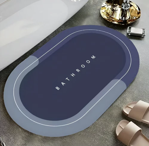 Covor de Baie Antiderapant si Absorbant Model Bathroom Oval 58 x 78 cm