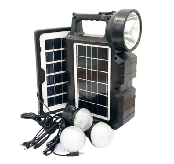 KIT PANOU SOLAR, 10 W, ACUMULATOR LITHIUM, USB, 3 BECURI, BEC ROTATIV INCLUS