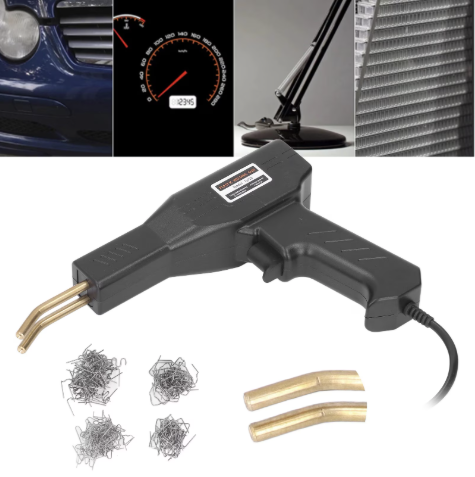 Trusa Pistol de lipit din plastic cu capse termice
