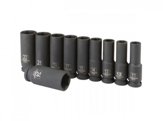 TRUSA 10 PIESE CHEI TUBULARE DE IMPACT LUNGI ½