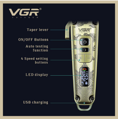 Masina de tuns profesionala VGR V005 cu accesorii