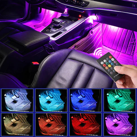 Benzi Ambientale 9LED Auto 8 Culori Telecomanda
