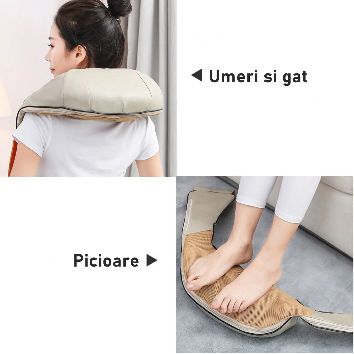 Aparat de Masaj Gat Umeri Spate Cervical Lombar Role 3D Infrarosu