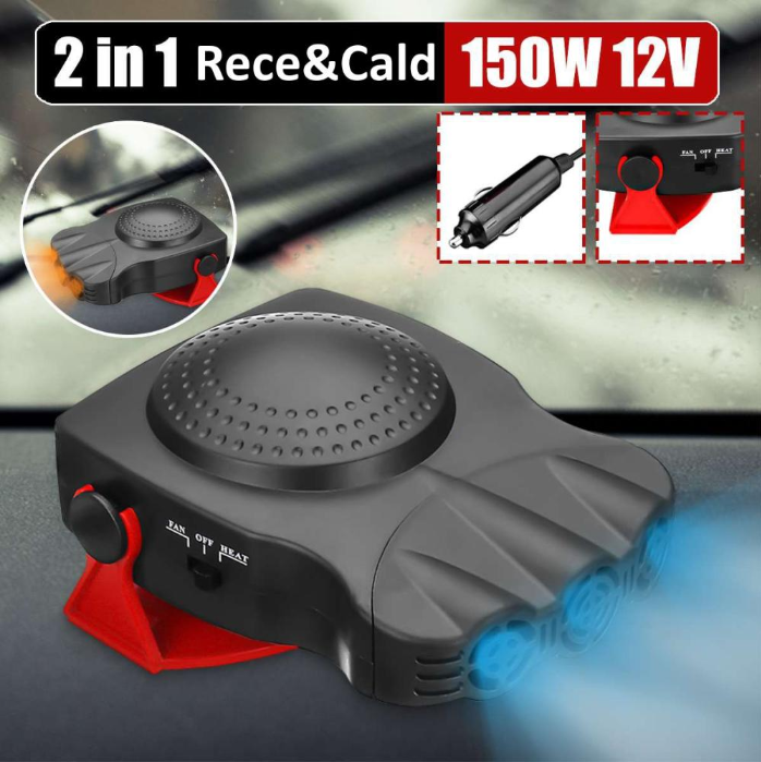 Aeroterma auto cu aer cald si rece, incalzire/dezaburire, 12V, 150W