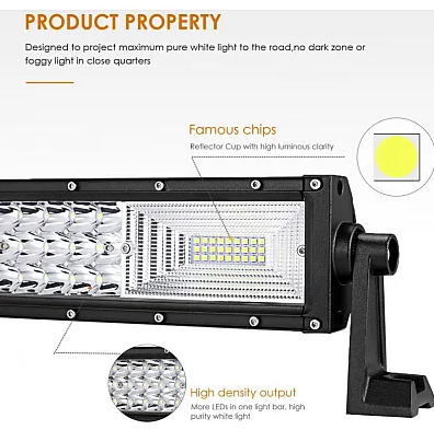 LED Bar Auto 130 CM Drept 675W leduri pe 3 randuri 12V-24V 49140 Lumeni