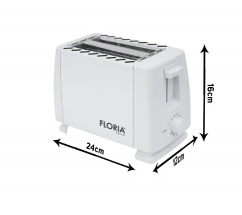 Prajitor de paine Floria ZLN1833 Alb, 700W, 7 nivele de control al temperaturii, buton de oprire