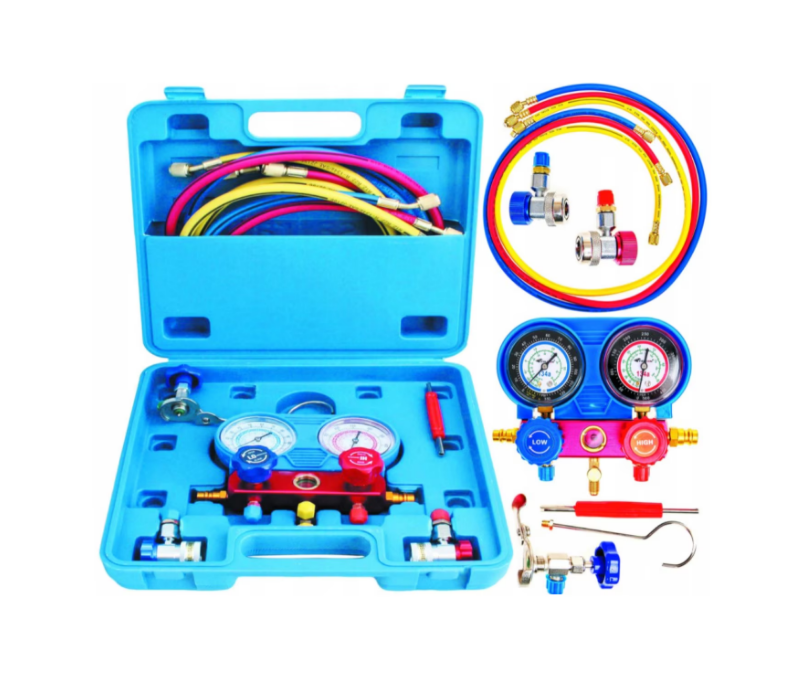 TRUSA TESTARE AER CONDITIONAT KIT MANOMETRE VERIFICARE INCARCARE FREON