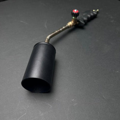 Set Arzator profesional 42cm si furtun gaz 5 metri, accesorii incluse, parlitor pentru butelie, macelarie, negru