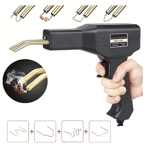 Trusa Pistol de lipit din plastic cu capse termice