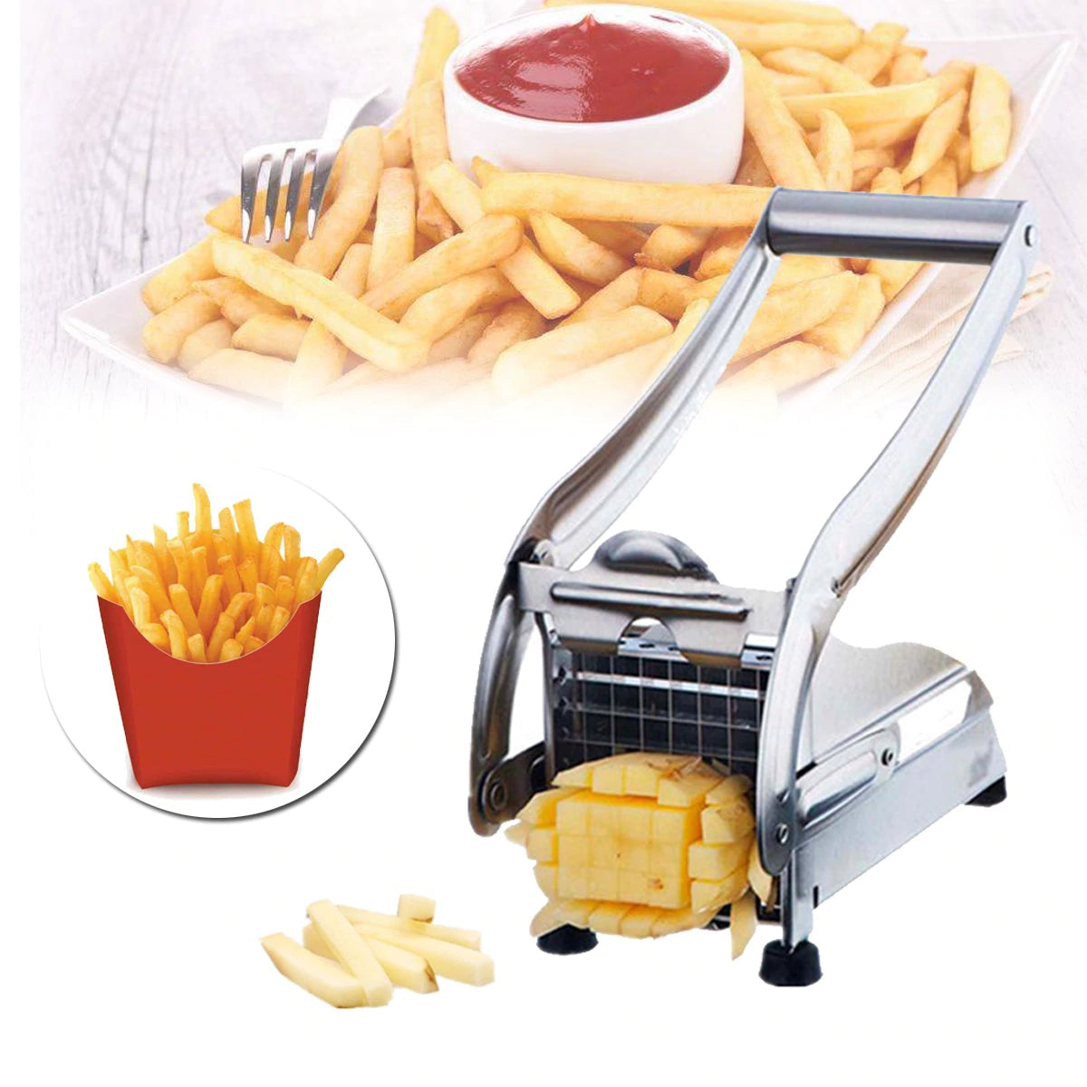 APARAT DIN INOX POTATO CHIPPER PENTRU FELIAT CARTOFI, ARGINTIU