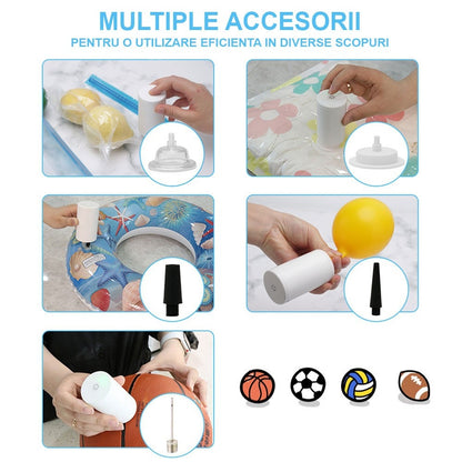 Aparat de vidat si umflat, 2 in 1, 7 piese incluse