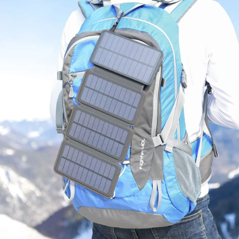 Baterie externa cu 4 panouri solare, 2 Port-uri USB si functie lanterna