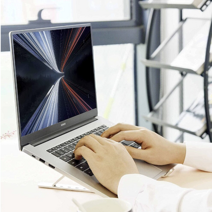 Suport Aluminiu Pliabil  Laptop ,6 Trepte, Design Special Disipare Caldura, Multifunctional, Ajustabil, Ventilare Notebook, Tableta, Telefon, Compact, 8-15,6 Inch, Gri