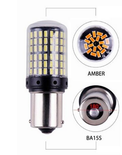 Set 2 Becuri LED Canbus 1156 Pozitie Portocaliu BA15S P21W 144 LED-uri