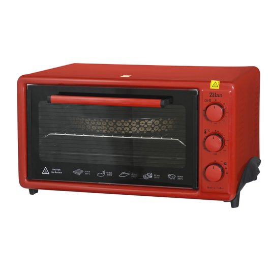 Cuptor electric ZILAN BIG TRAY ZLN-5648,ROSU putere 1800W, 40L, timer 90 min, temperatura maxima 230 grade