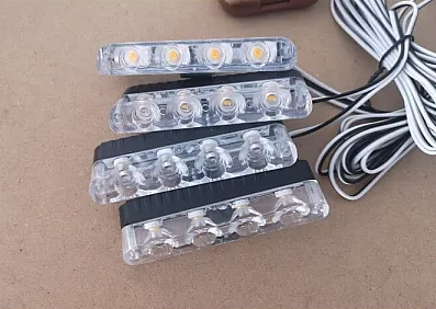 Kit 8 lumini stroboscop 7 functii 12V Galben